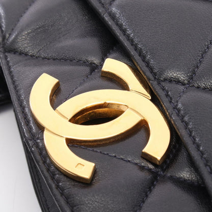 Chanel Tote Quilted Turnlock Navy Lambskin Handbag — view 9