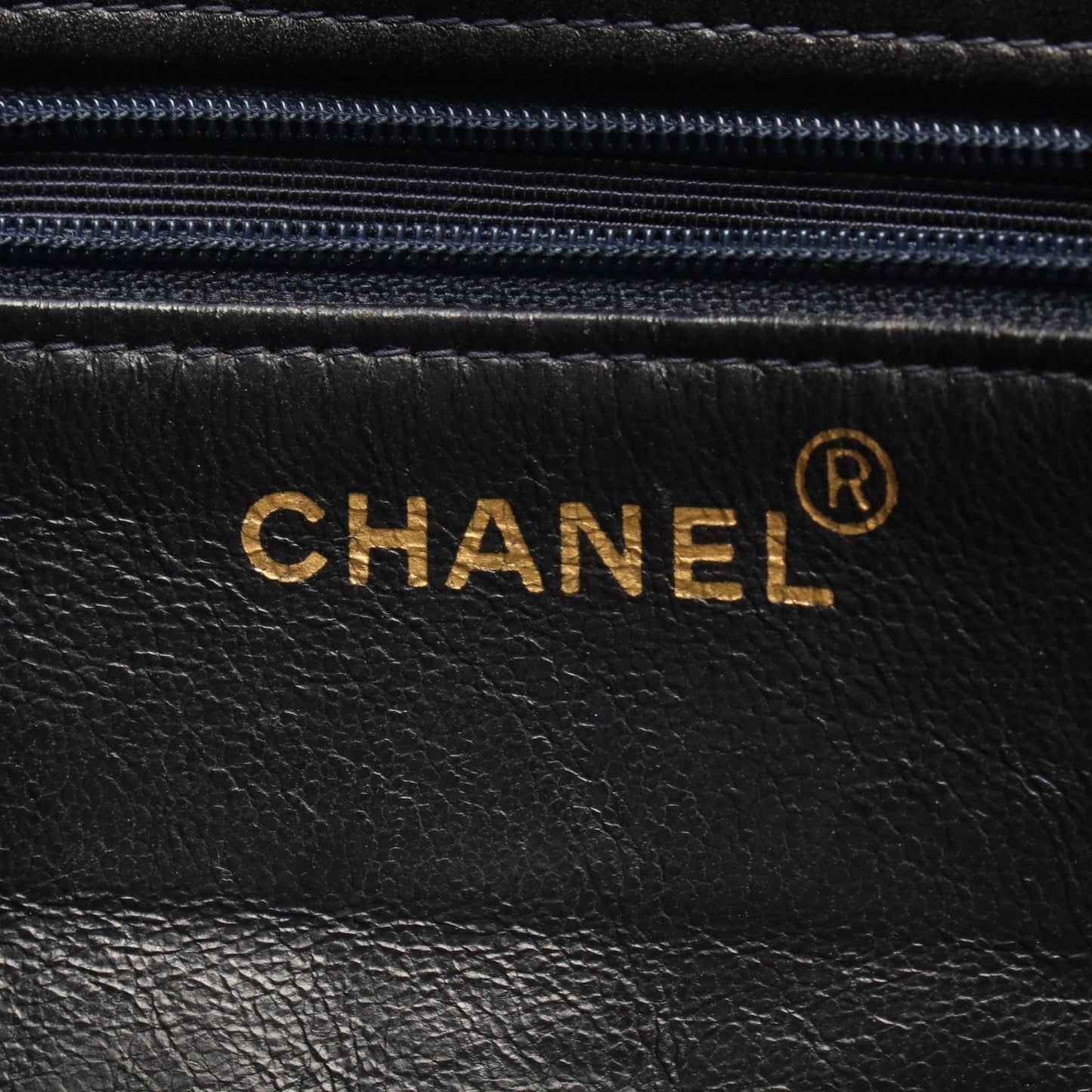 Chanel Tote Quilted Turnlock Navy Lambskin Handbag — view 4