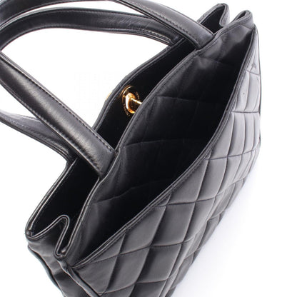 Chanel Tote Quilted Turnlock Navy Lambskin Handbag — view 6
