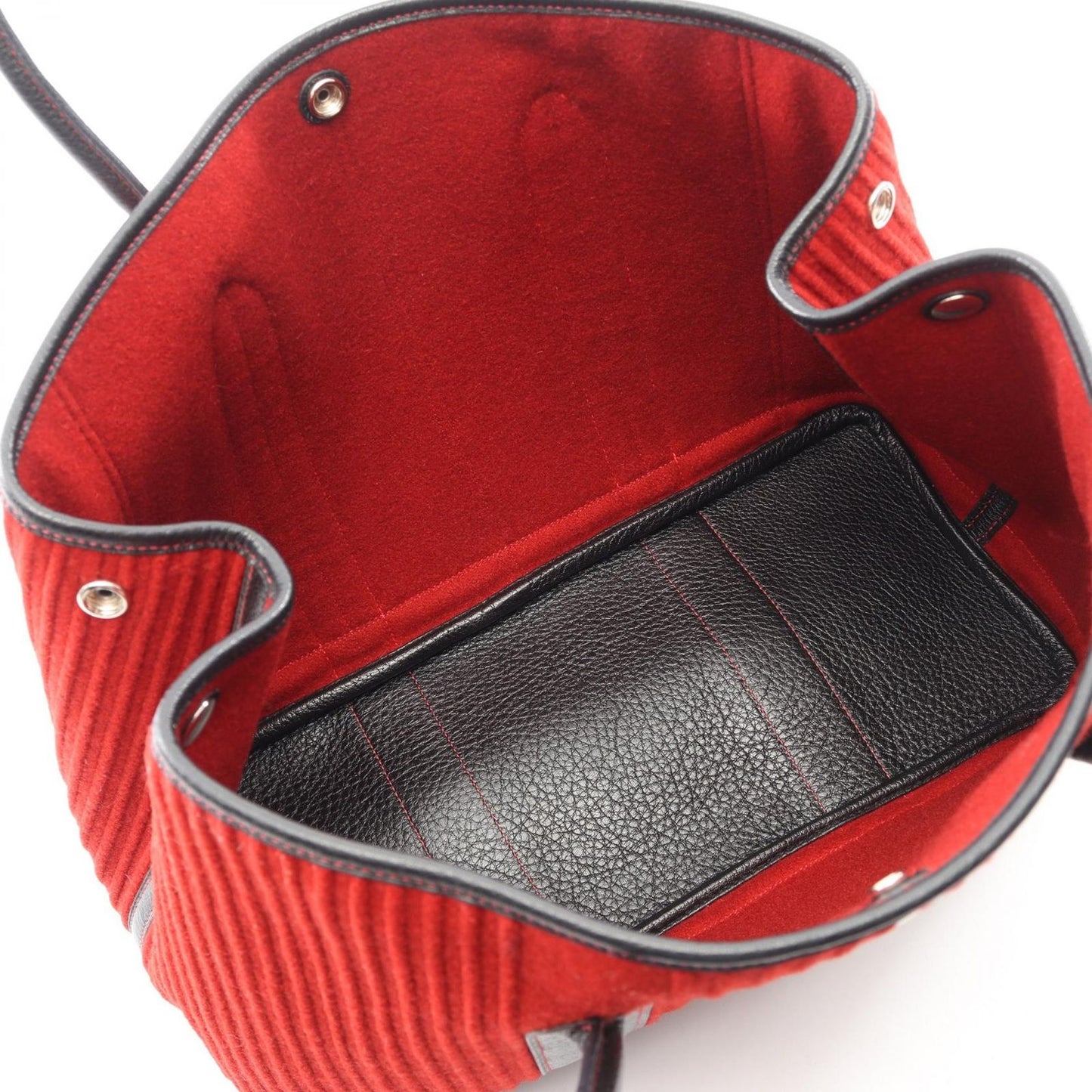 Hermes Tote Garden Party PM Red Black Leather — view 3