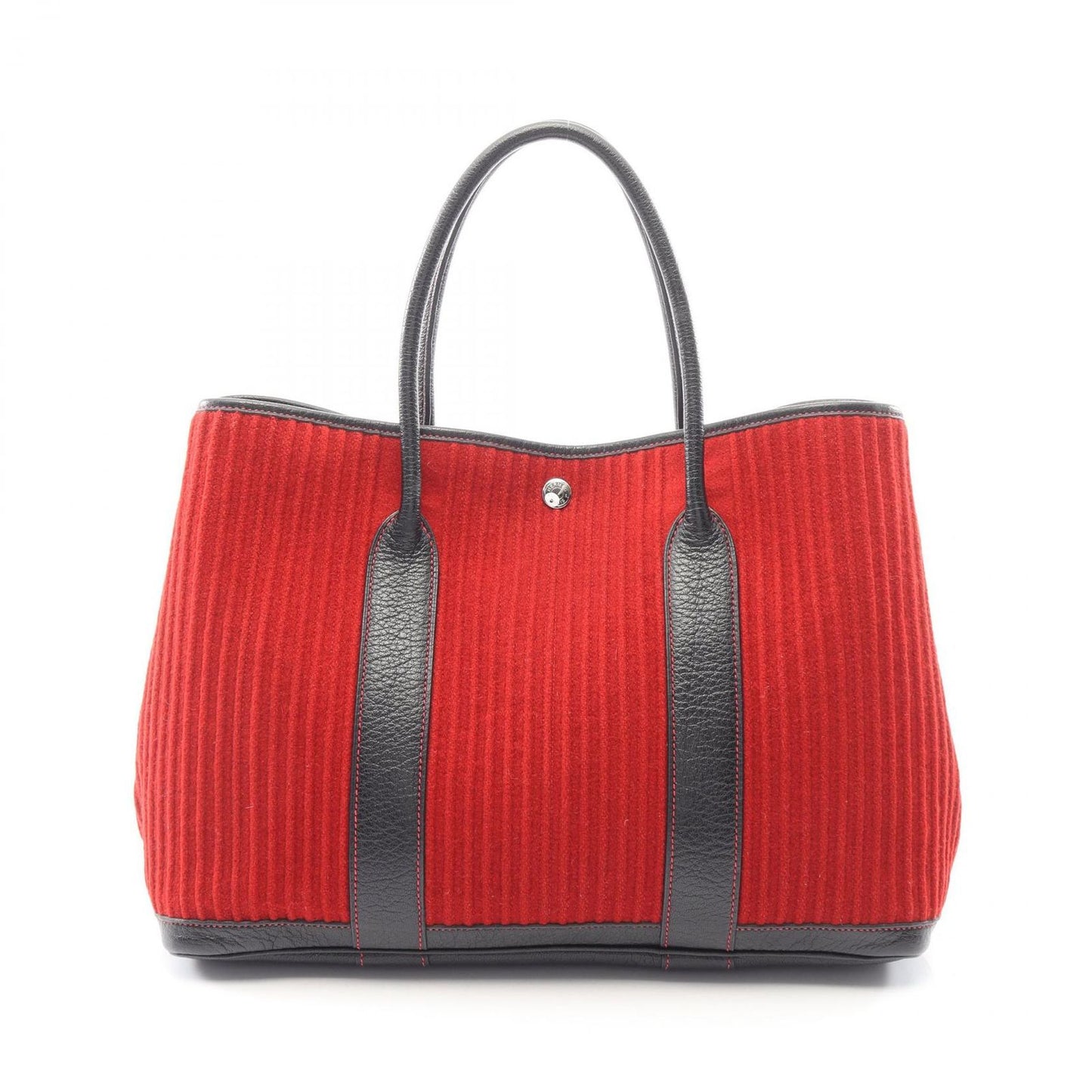 Hermes Tote Garden Party PM Red Black Leather