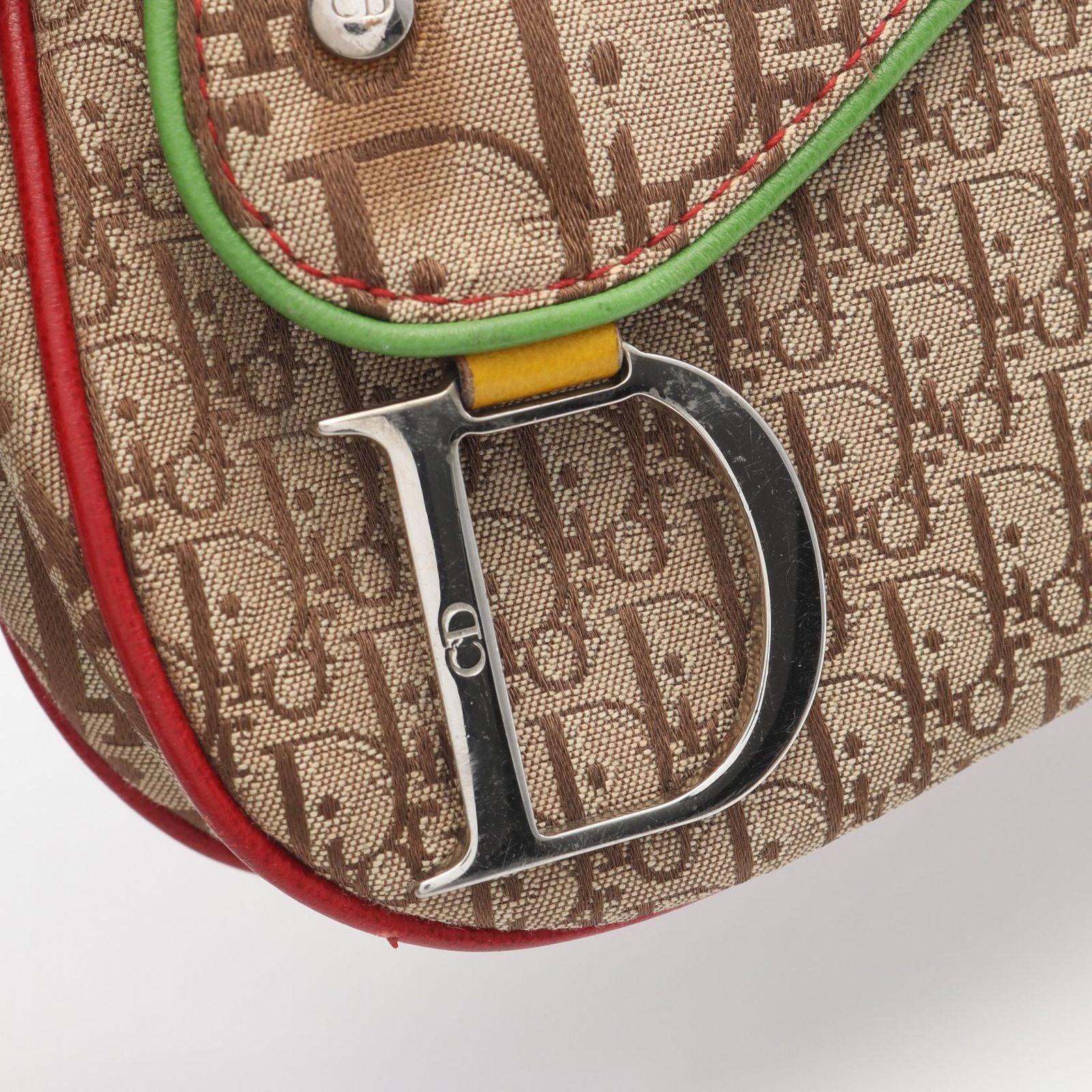 Dior Shoulder Bag Rasta Trotter Saddle Pocket Canvas Leather — view 9