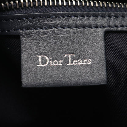 Dior Boston Bag Tears Lango 50 Oblique 2-Way Navy Gray Canvas Leather Piece Sign — view 4