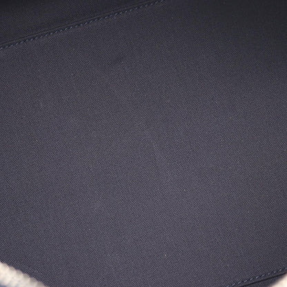 Dior Boston Bag Tears Lango 50 Oblique 2-Way Navy Gray Canvas Leather Piece Sign — view 7
