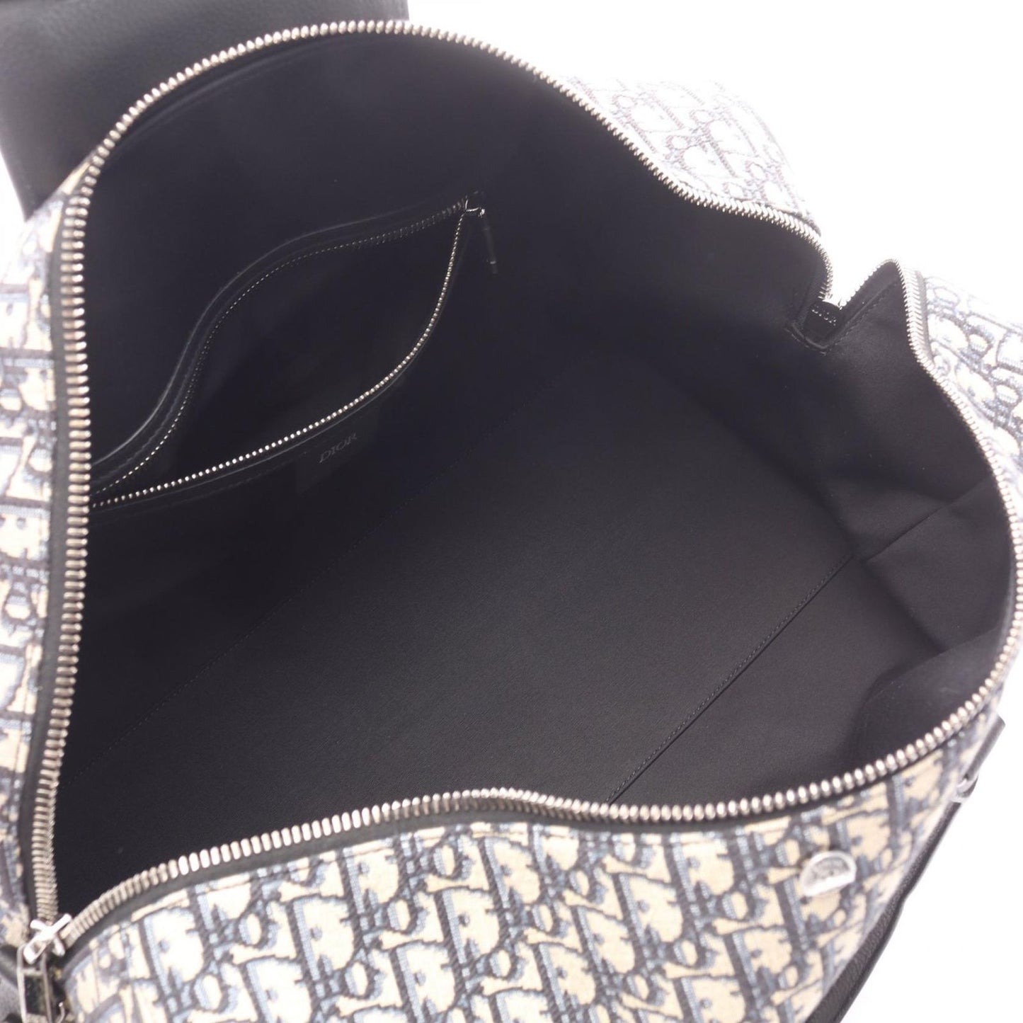 Dior Boston Bag Rango 50 Oblique 2-Way Beige Black Navy Canvas Leather Lango 50 — view 3