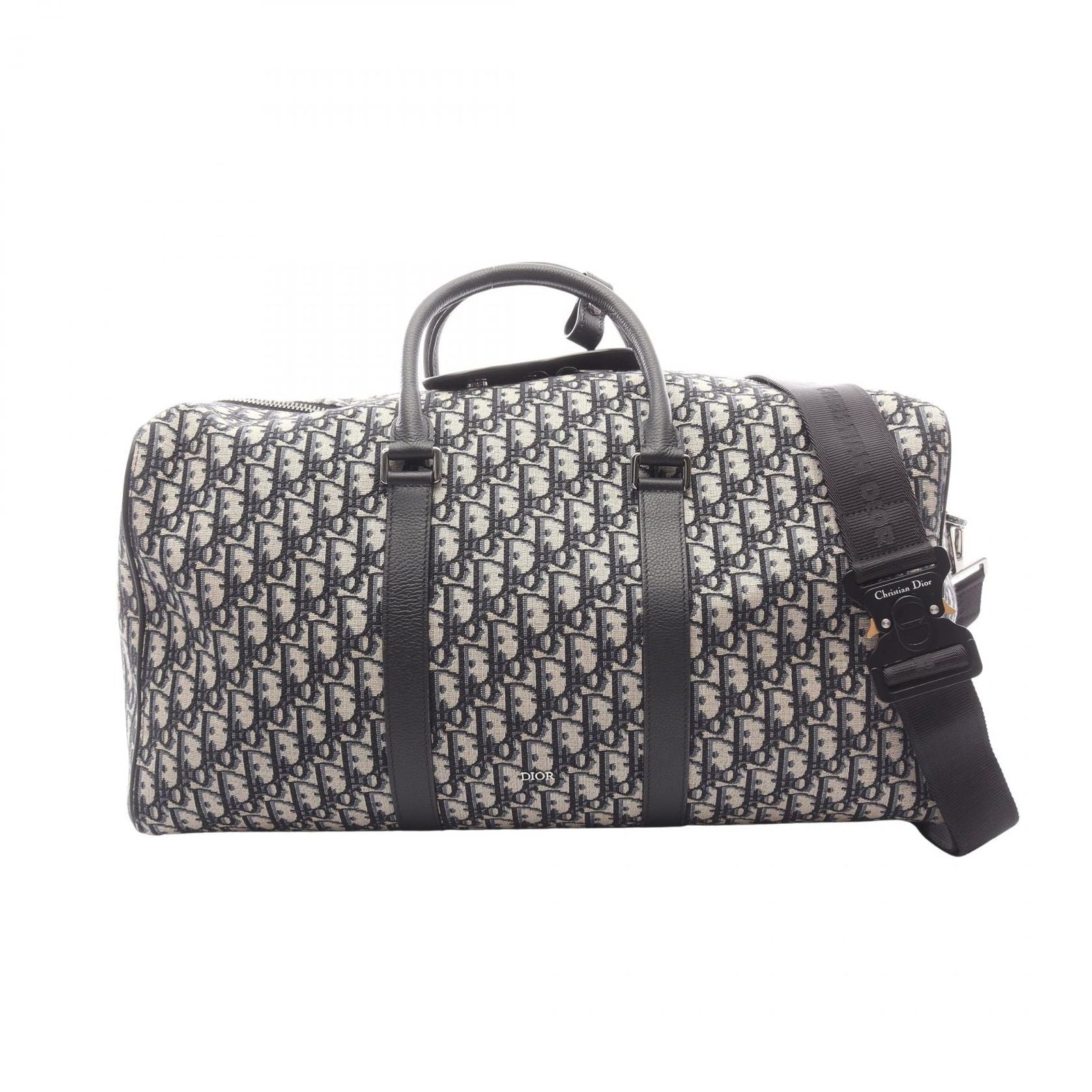 Dior Boston Bag Rango 50 Oblique 2-Way Beige Black Navy Canvas Leather Lango 50
