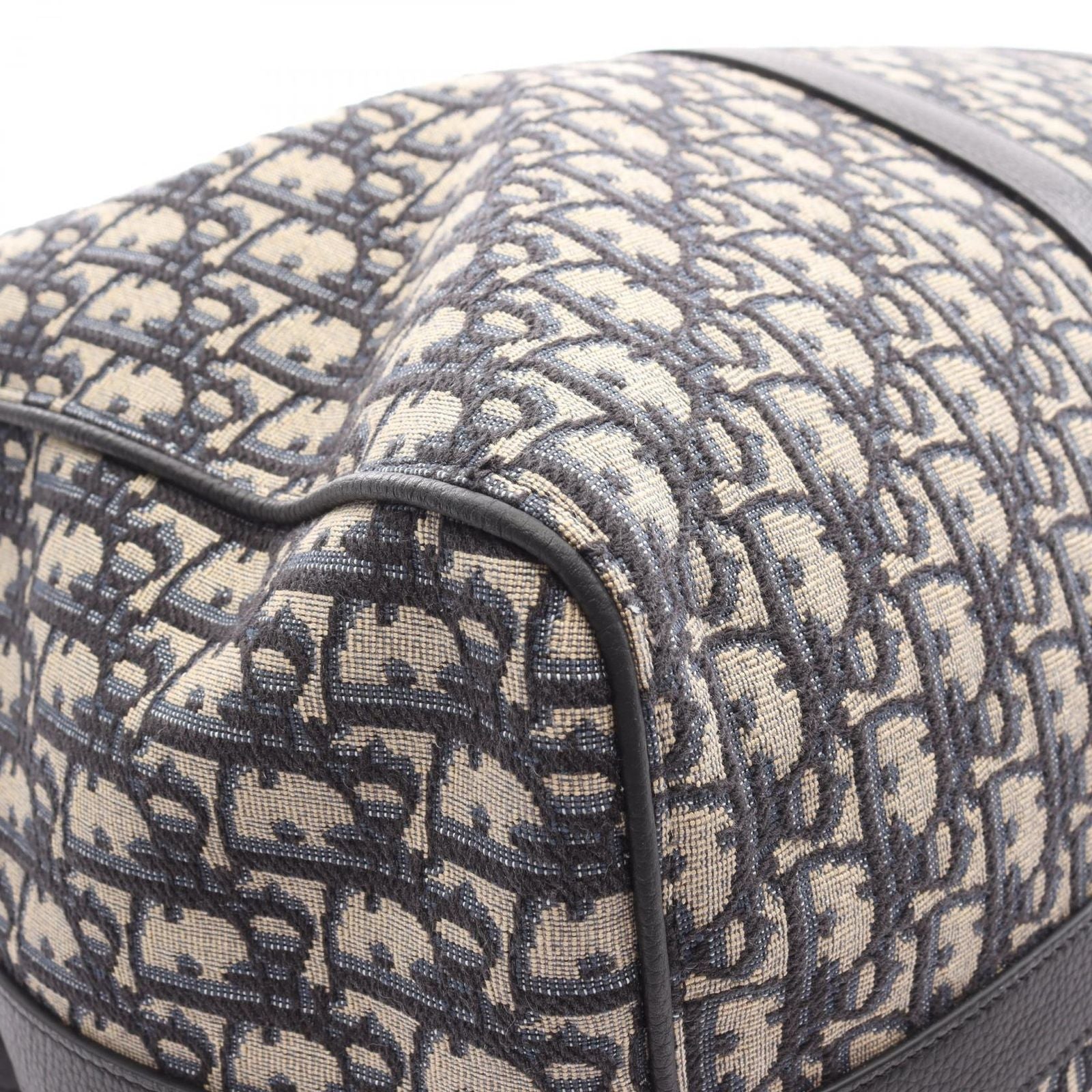 Dior Boston Bag Rango 50 Oblique 2-Way Beige Black Navy Canvas Leather Lango 50 — view 5