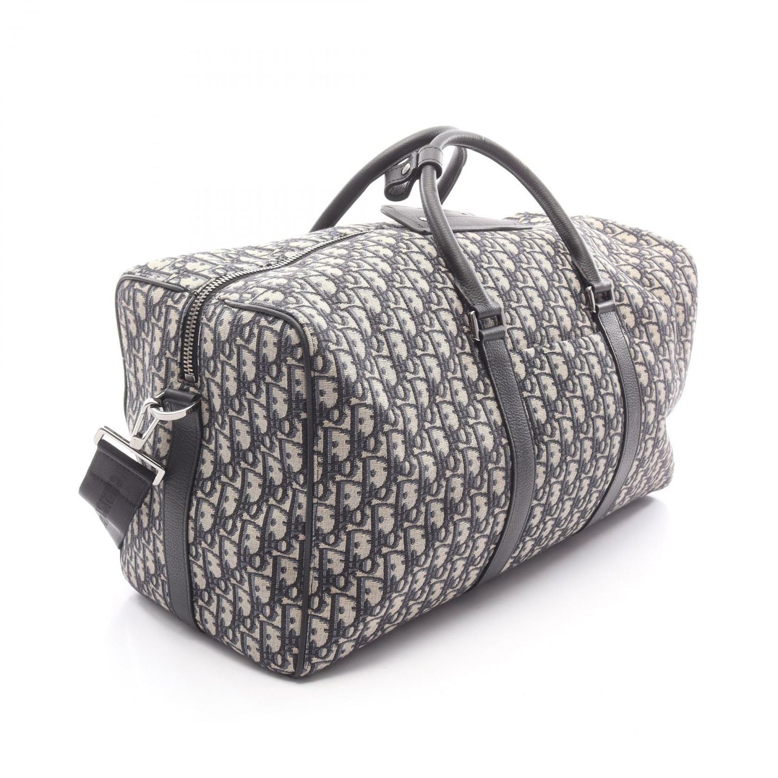 Dior Boston Bag Rango 50 Oblique 2-Way Beige Black Navy Canvas Leather Lango 50 — view 2