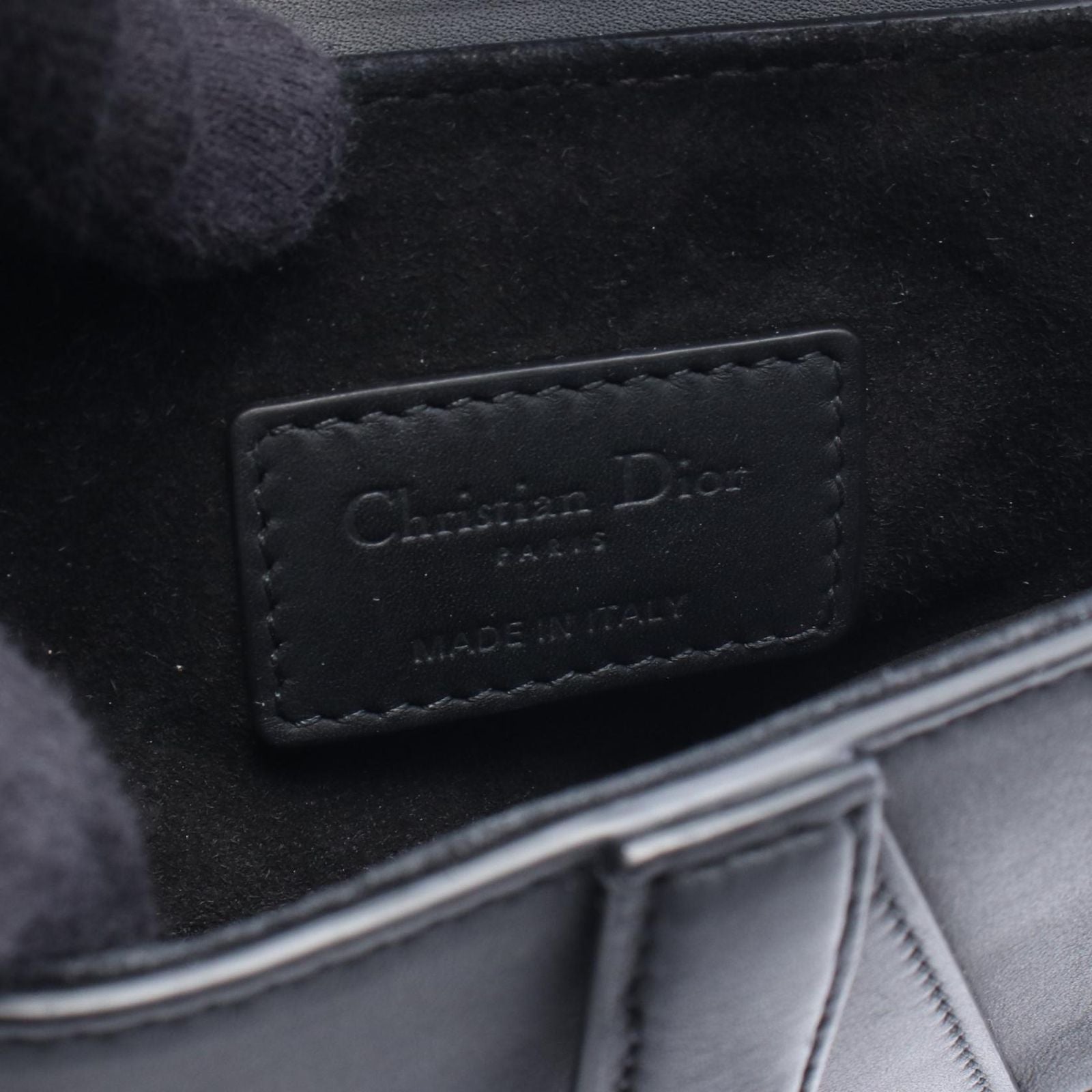 Dior Handbag Saddle Mini Black Leather Bag — view 4