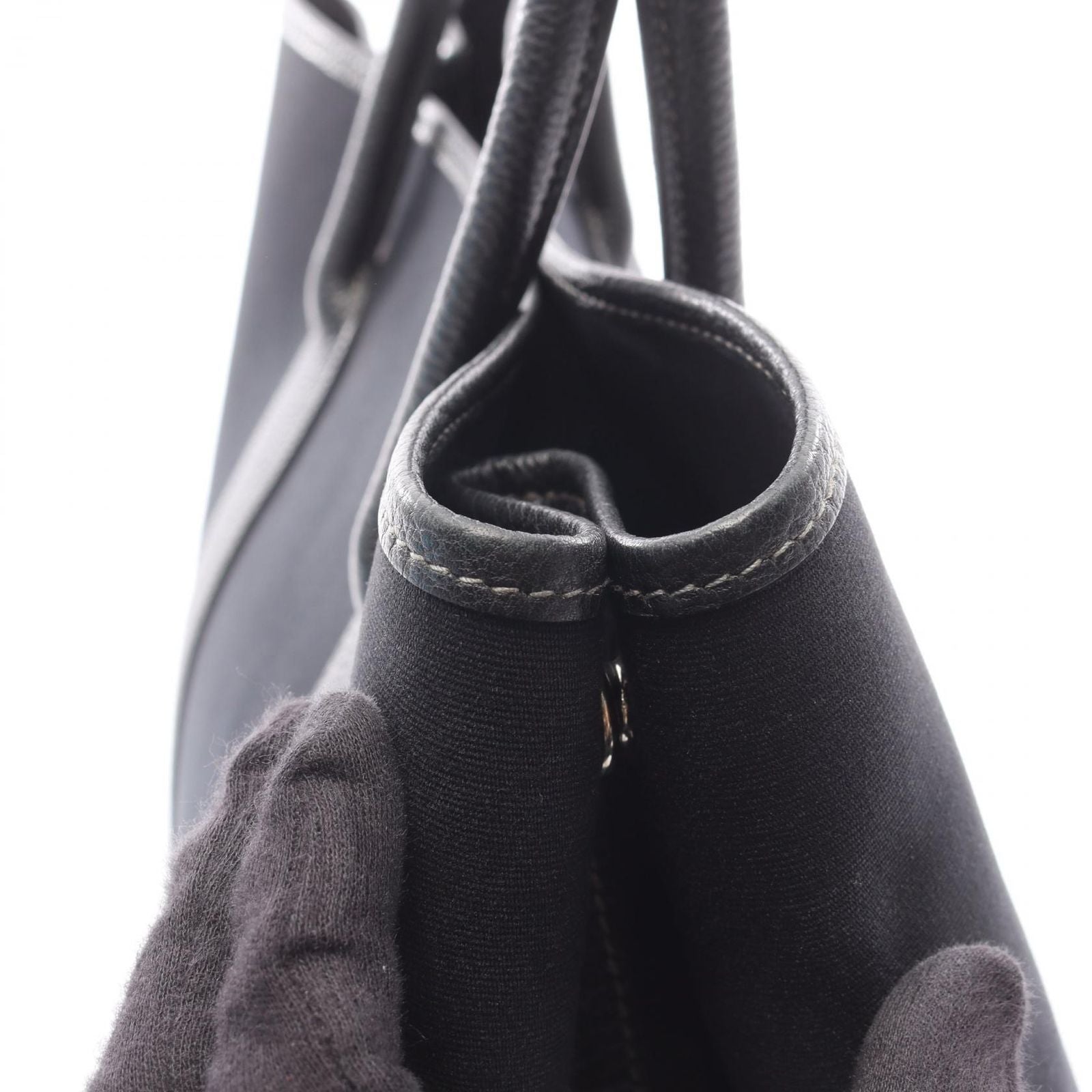 Hermes Tote Garden Party PM Black Leather — view 7