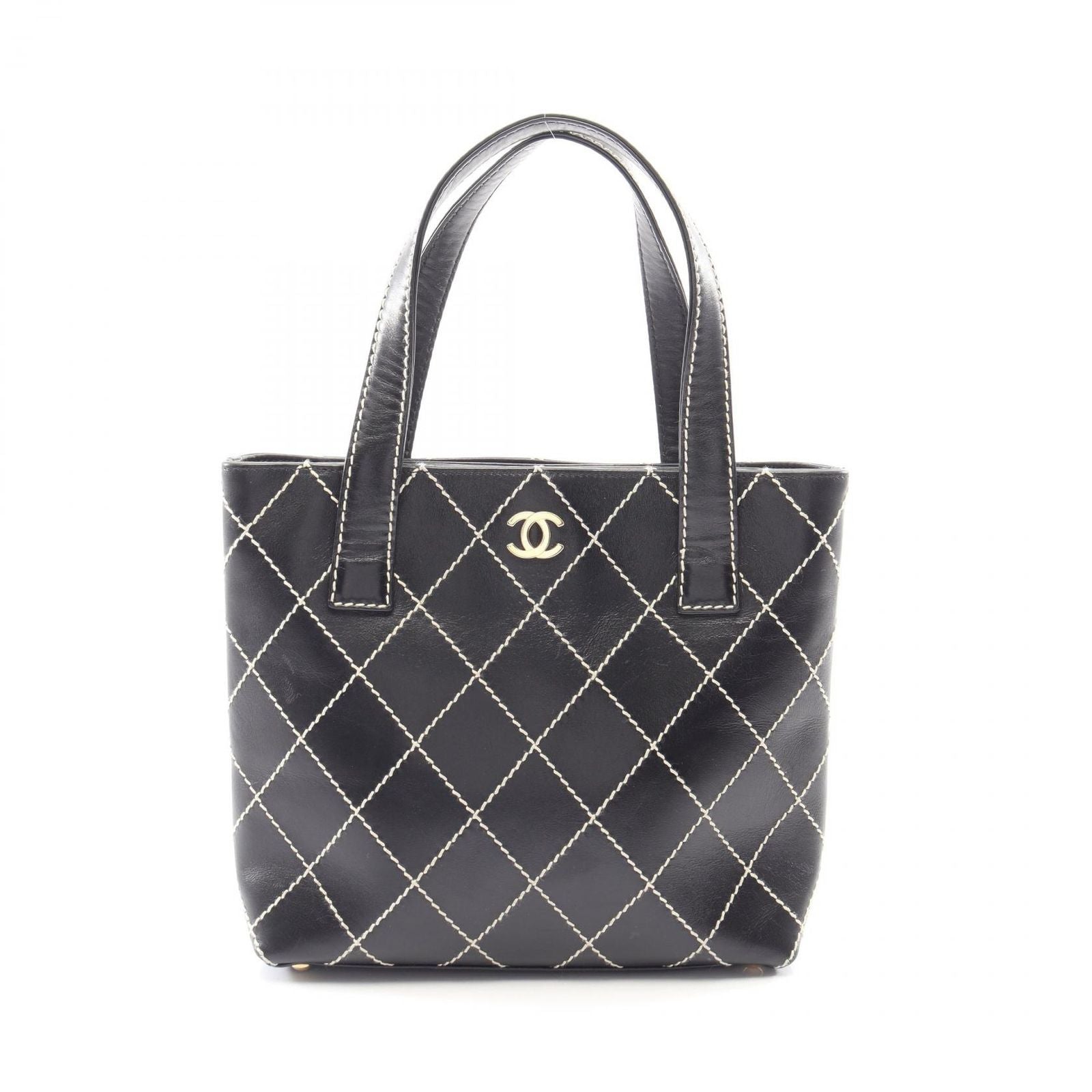 Chanel Tote Wild Stitch Black Leather