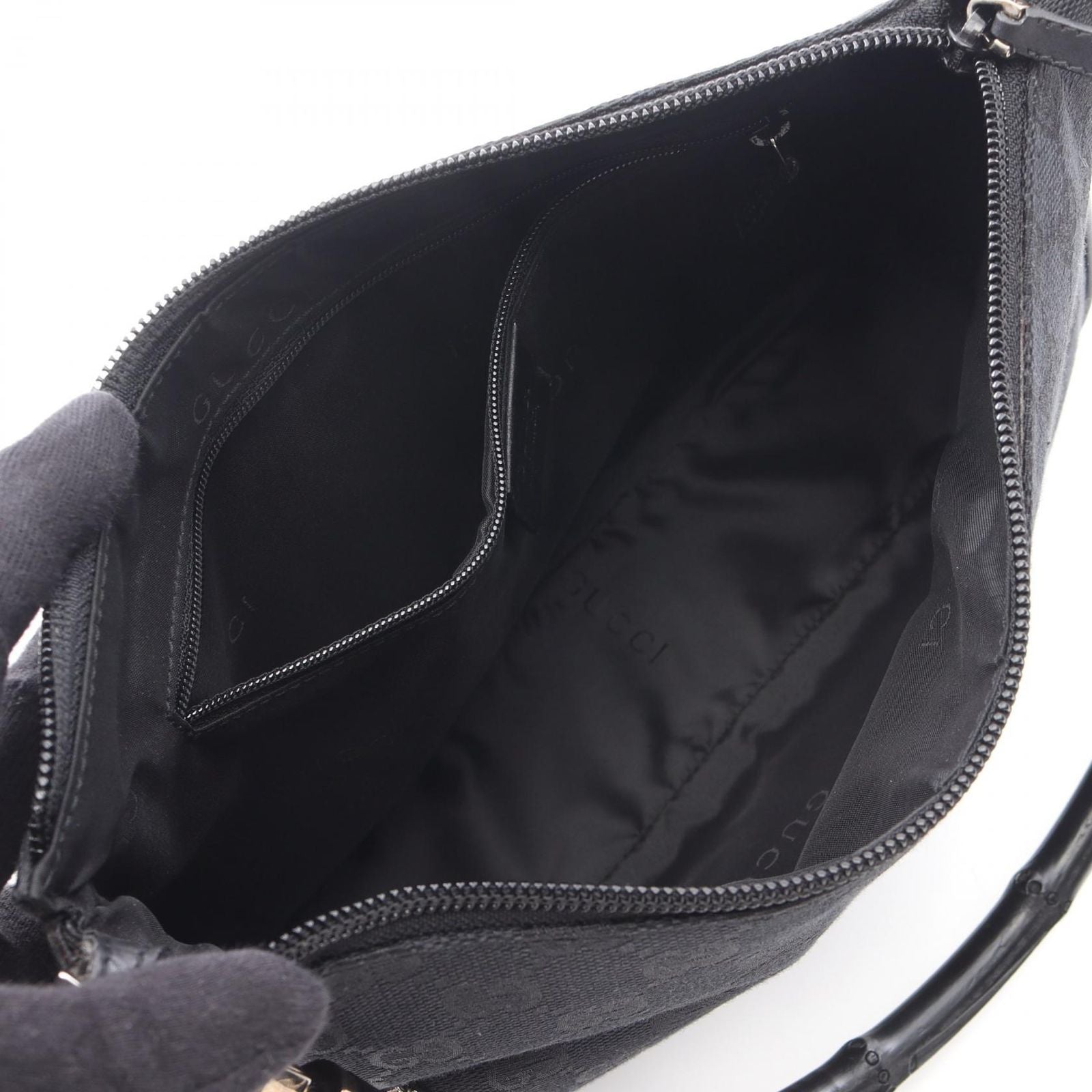 Gucci Handbag Bamboo GG Canvas 001 Black — view 3