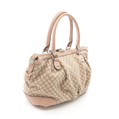 Gucci Handbag Ski Diamante 2-Way Beige Pink Canvas Leather — view 2