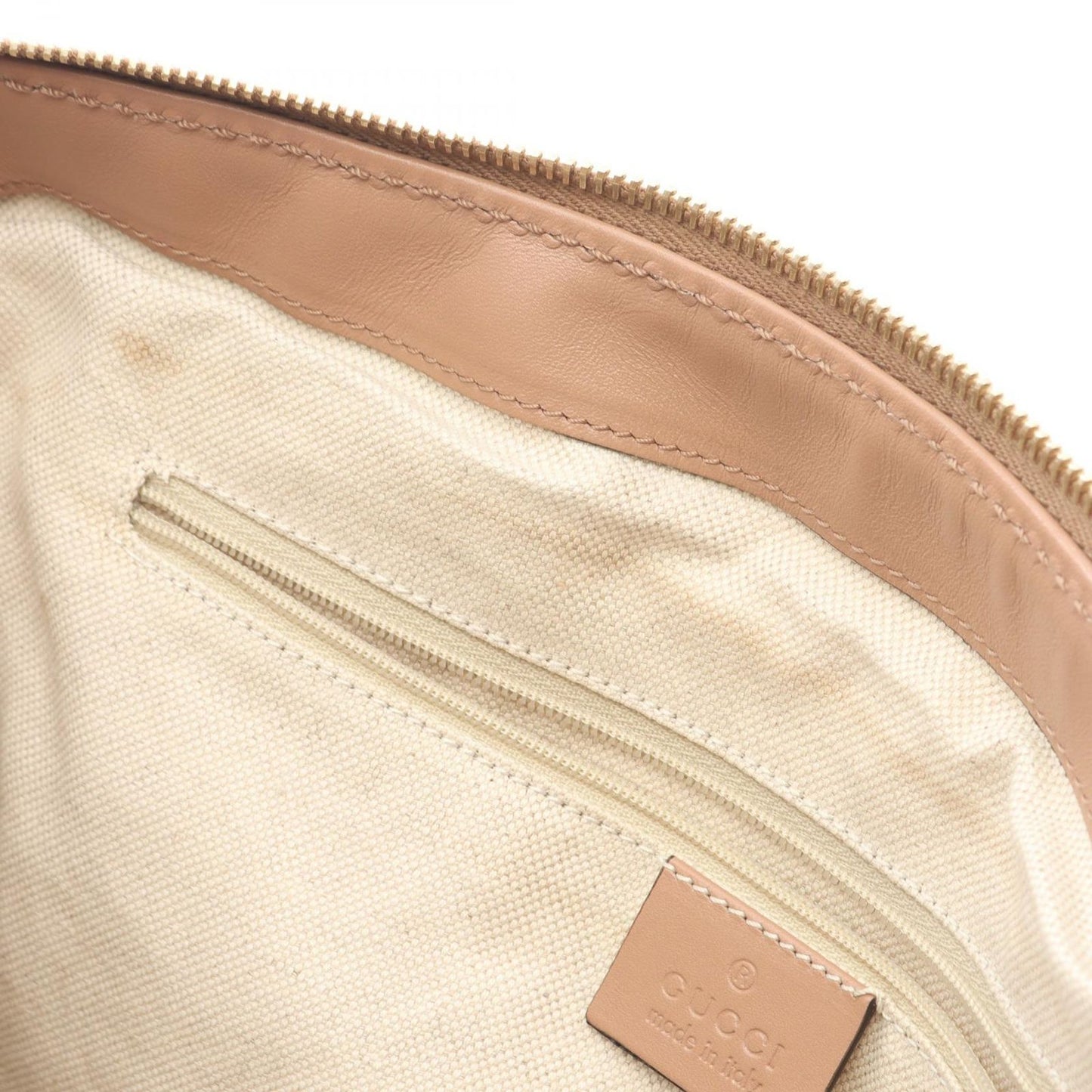 Gucci Handbag Ski Diamante 2-Way Beige Pink Canvas Leather — view 6