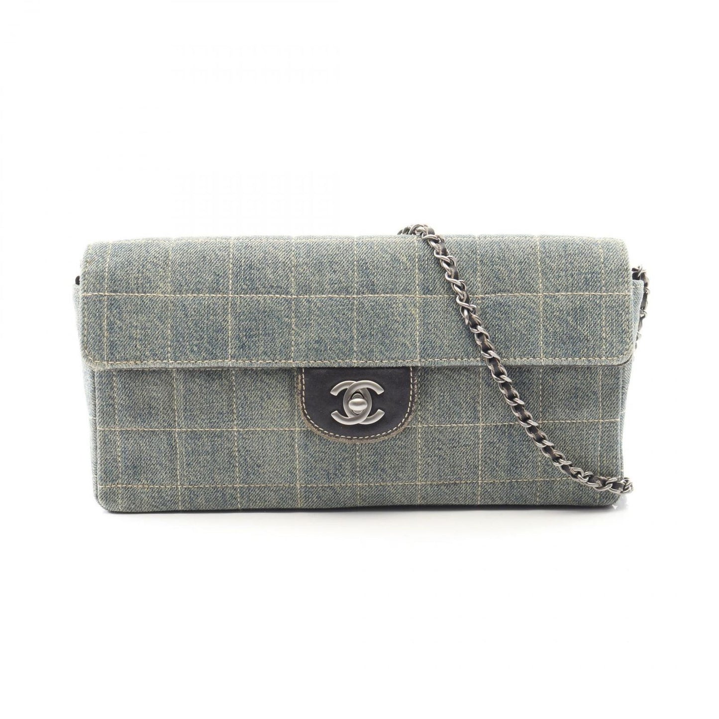 Chanel Shoulder Bag Choco Bar Indigo Denim Bar Chain