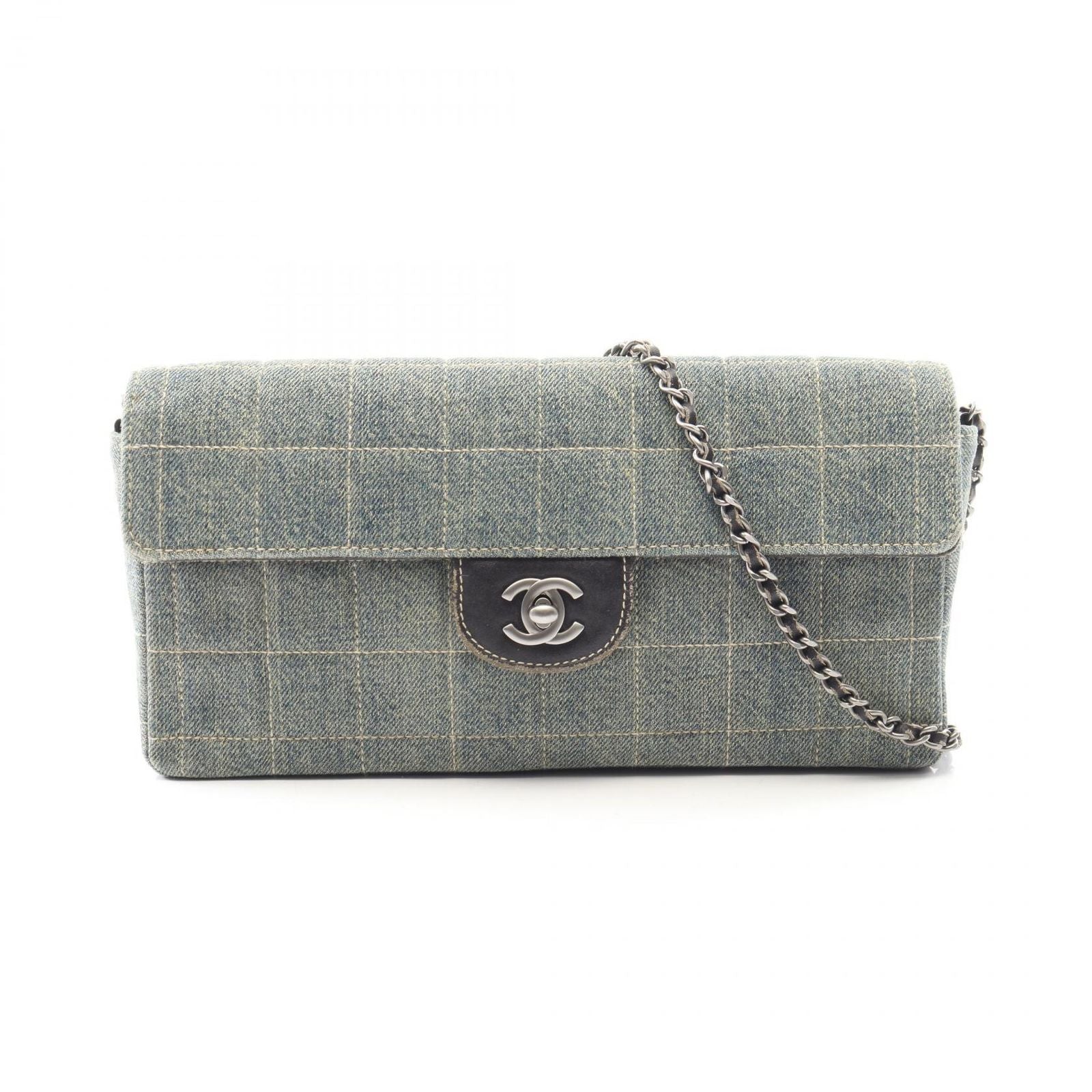 Chanel Shoulder Bag Choco Bar Indigo Denim Bar Chain