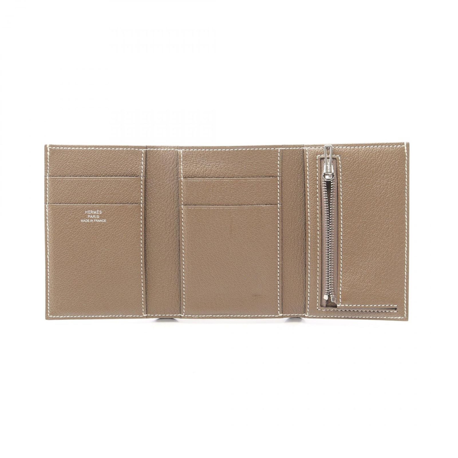Hermes Trifold Wallet Bearn Combination Etoupe — view 3
