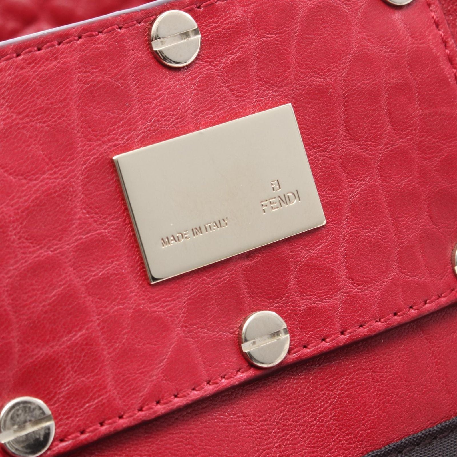 Fendi Tote Mia Red Leather Mia Chain — view 4