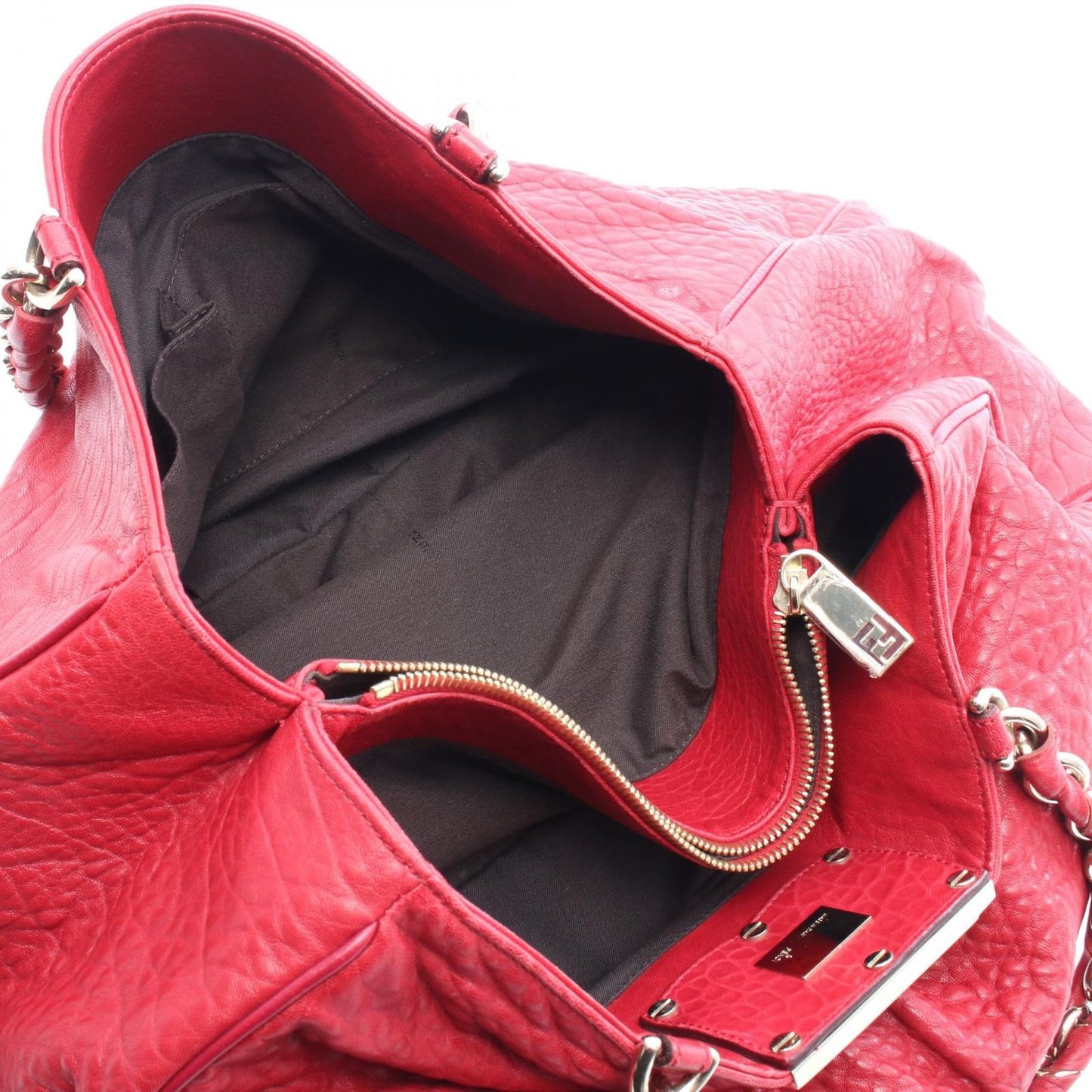 Fendi Tote Mia Red Leather Mia Chain — view 3