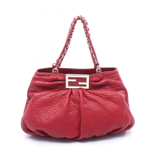 Fendi Tote Mia Red Leather Mia Chain