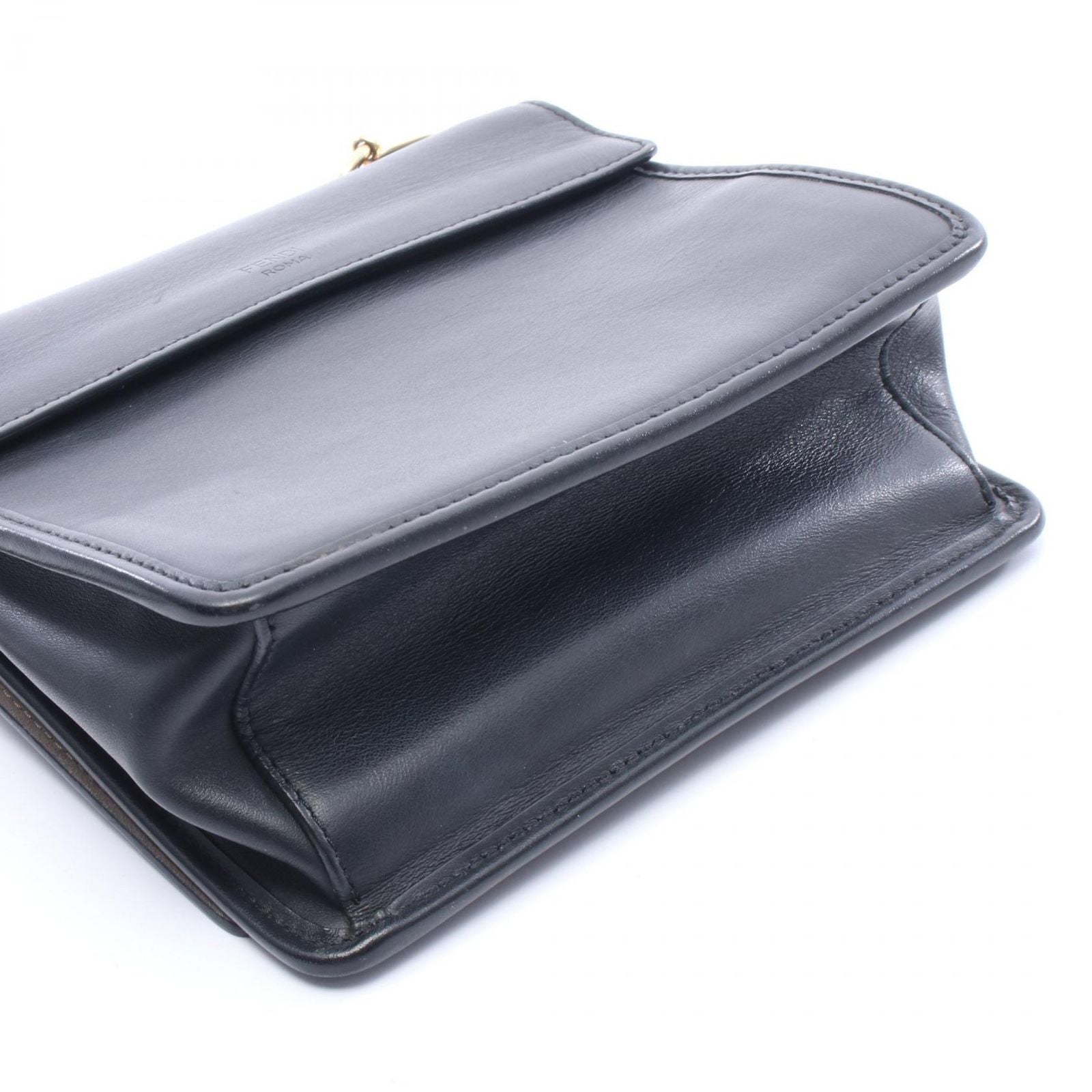 Fendi Shoulder Bag Canai Black Leather Mini Chain — view 7