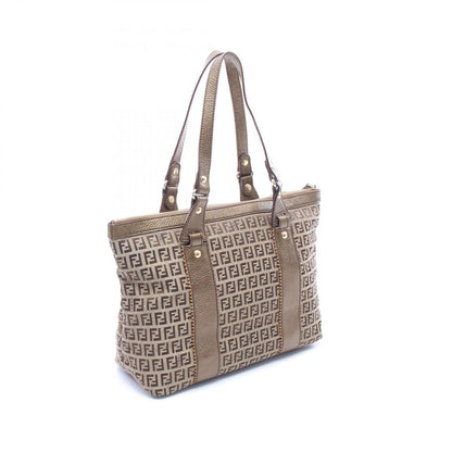 Fendi Tote Zucca Beige Canvas Leather Zucchino — view 2