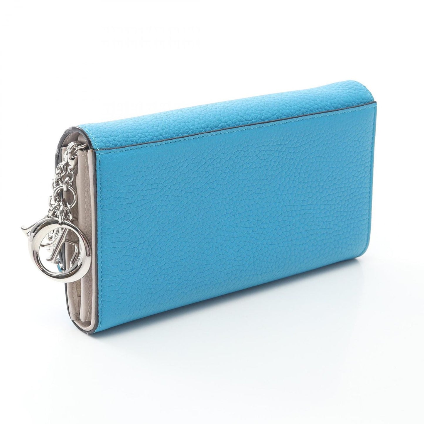 Dior Bifold Wallet Diorissimo L'encontre Chain Blue Leather — view 2