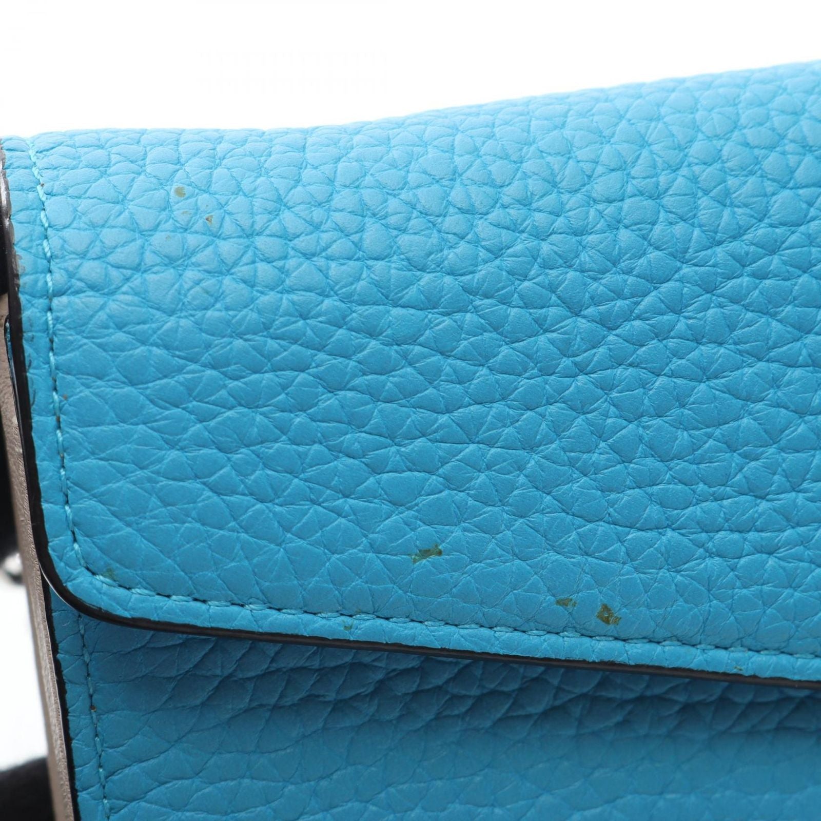 Dior Bifold Wallet Diorissimo L'encontre Chain Blue Leather — view 7