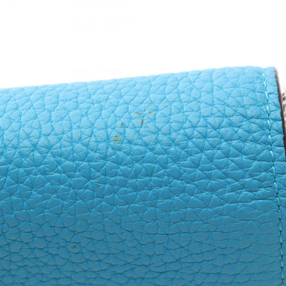 Dior Bifold Wallet Diorissimo L'encontre Chain Blue Leather — view 6