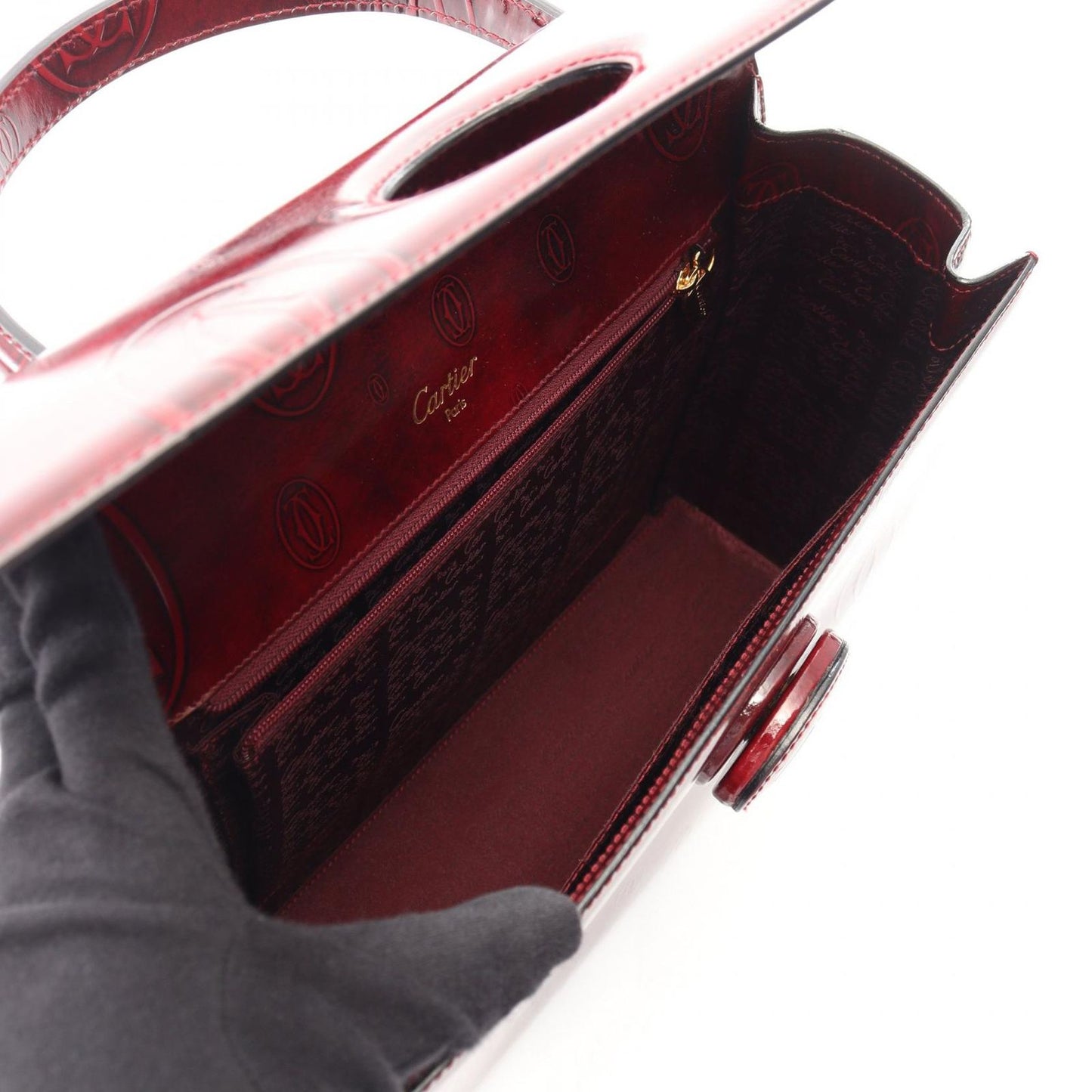Cartier Handbag Happy Birthday Bordeaux Leather — view 3