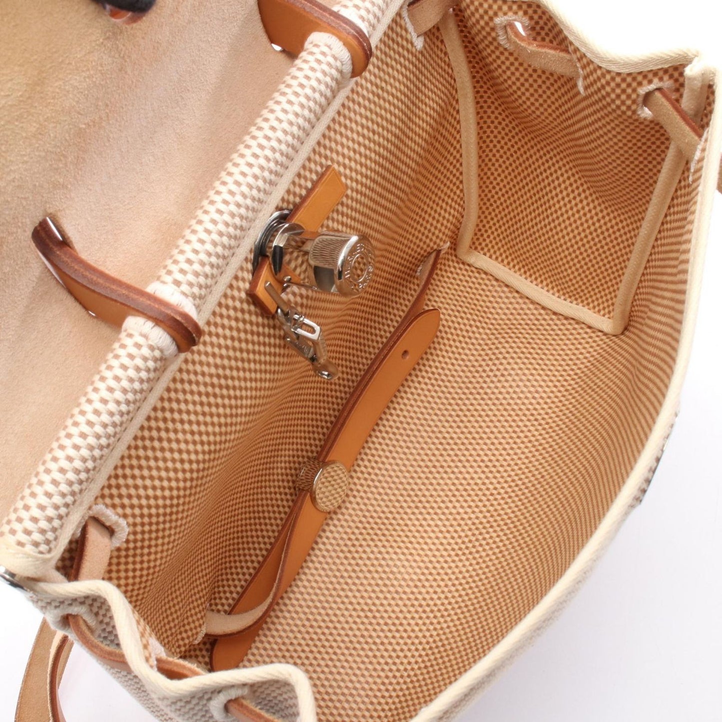 Hermes Backpack Herbag Dos PM Natural Ecru Leather — view 3