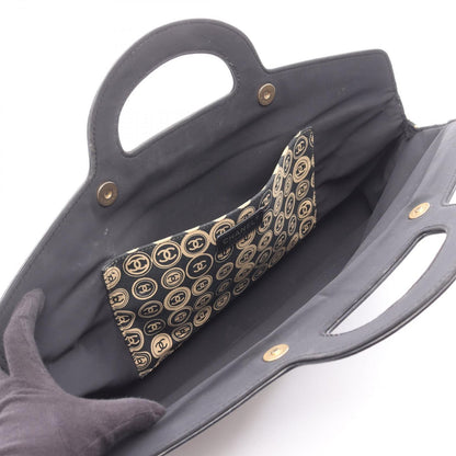 Chanel Handbag Black Beige Leather CC Logo — view 3