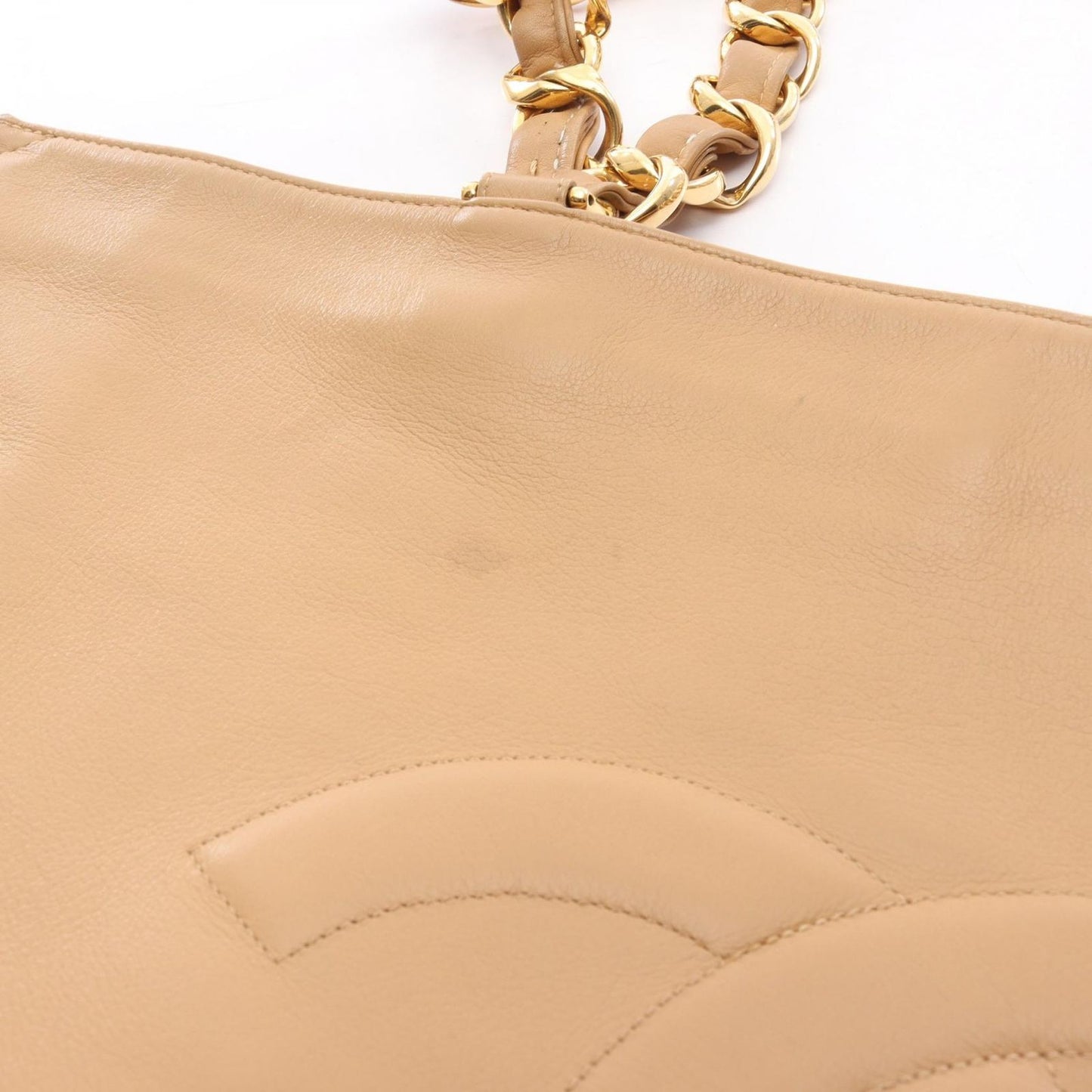 Chanel Tote Big CC Logo Beige Lambskin Jumbo CC Chain — view 7
