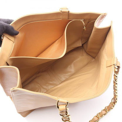 Chanel Tote Big CC Logo Beige Lambskin Jumbo CC Chain — view 3