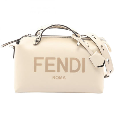 Fendi Handbag by the Way Medium 2-Way Off White Leather