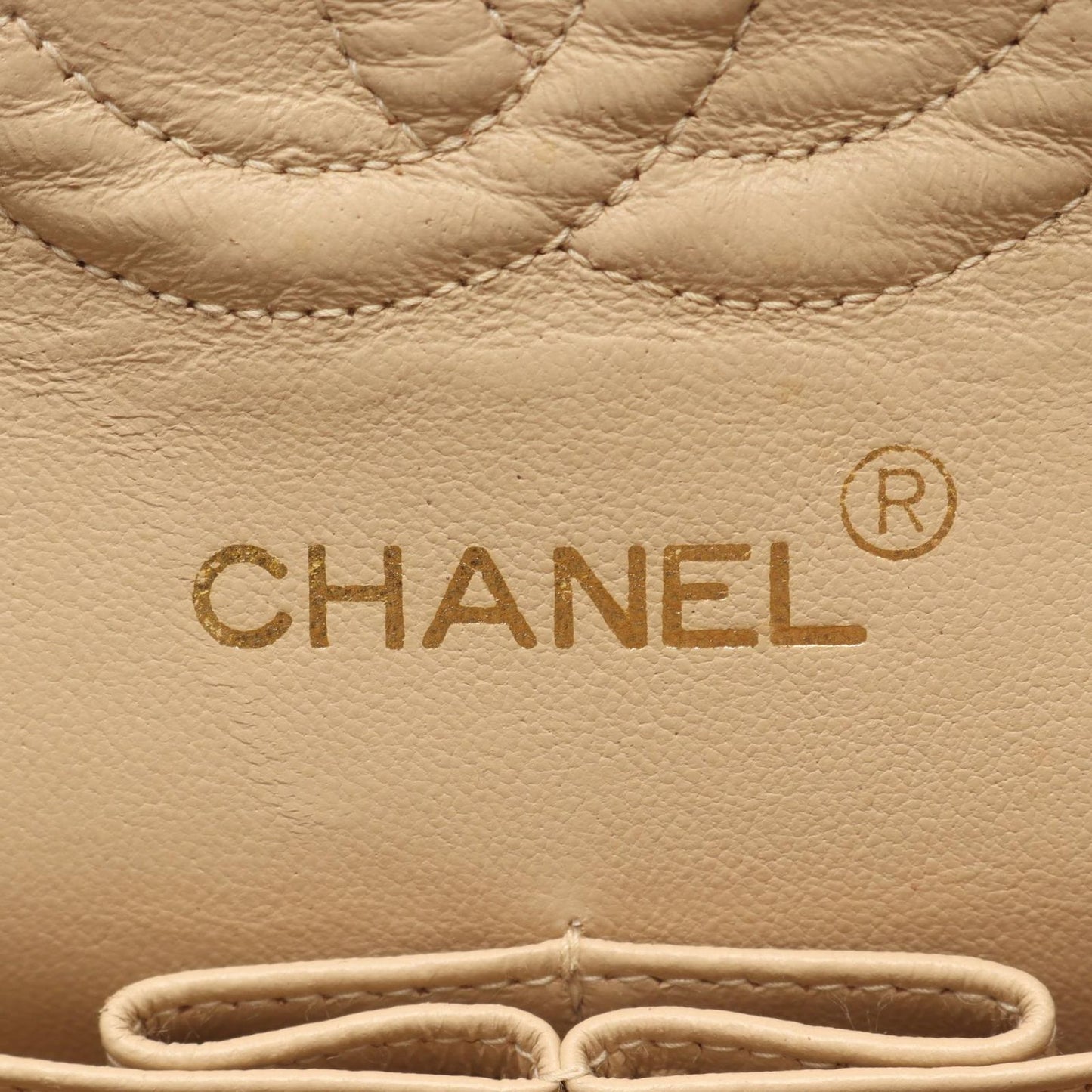 Chanel Shoulder Bag Quilted Double Flap Beige Lambskin Chain — view 4
