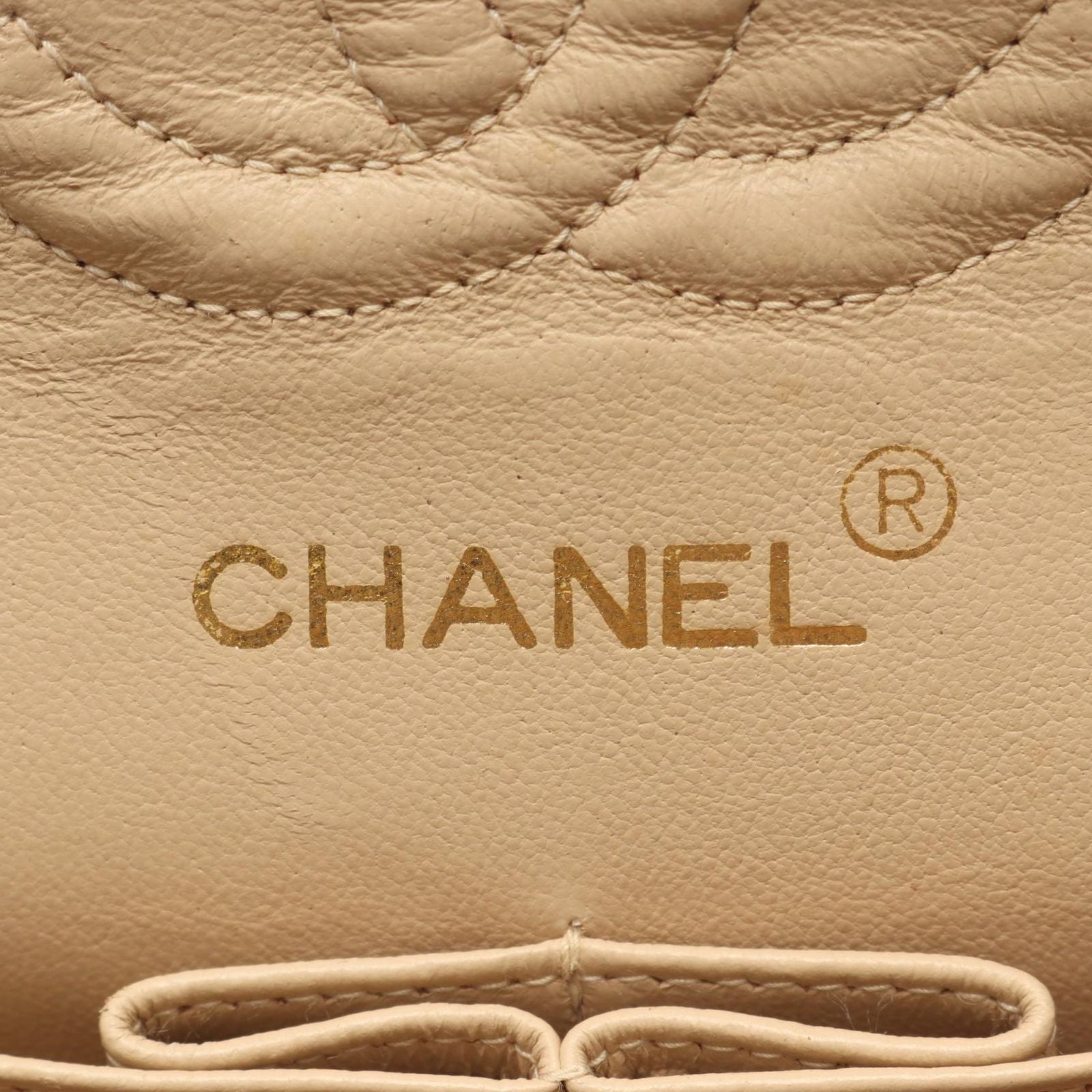 Chanel Shoulder Bag Quilted Double Flap Beige Lambskin Chain — view 4