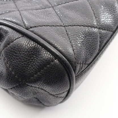 Chanel Shoulder Bag Quilted Black Caviar Leather Chain — view 6