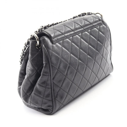 Chanel Shoulder Bag Quilted Black Caviar Leather Chain — view 2