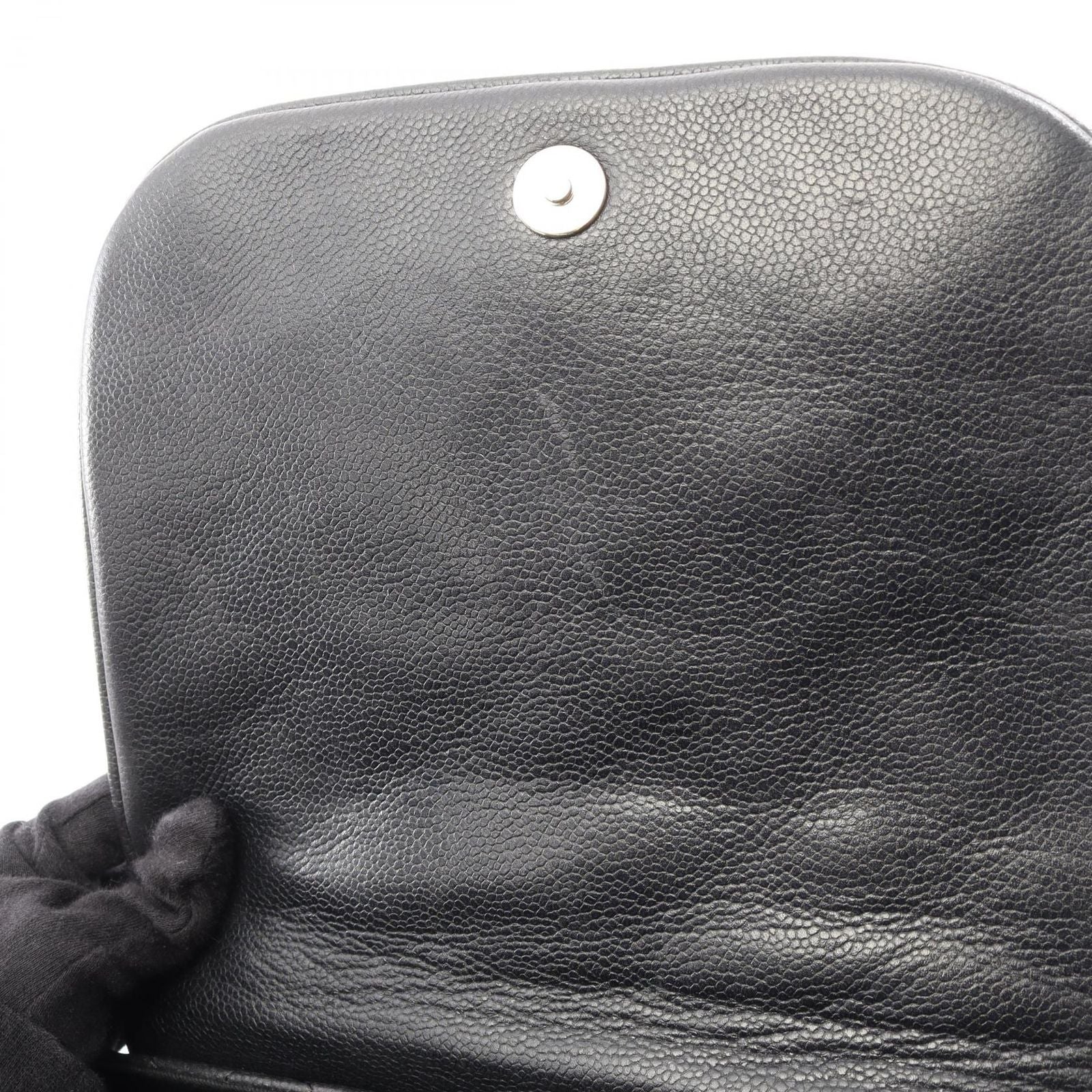 Chanel Shoulder Bag Quilted Black Caviar Leather Chain — view 9