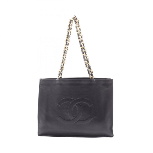 Chanel Tote Black Lambskin Jumbo CC Logo Chain