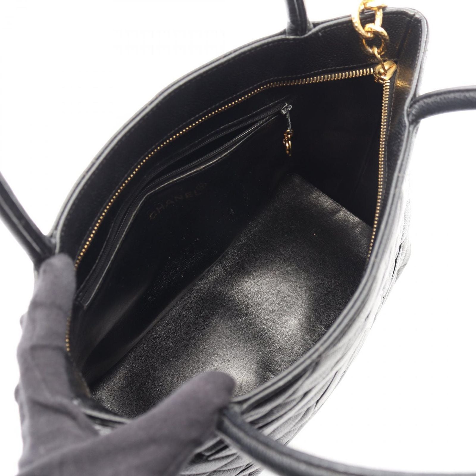 Chanel Tote Medallion Black Caviar Leather — view 3