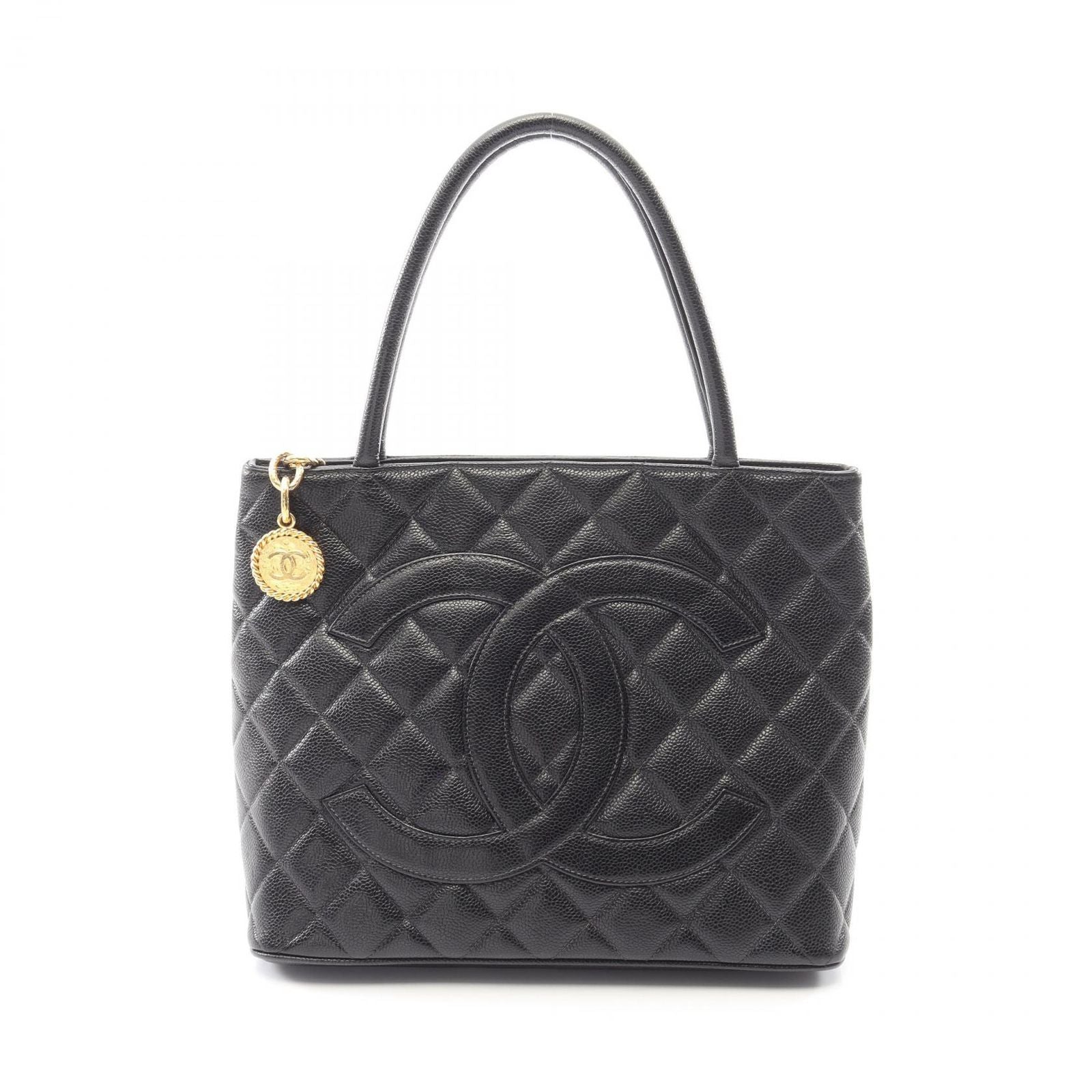 Chanel Tote Medallion Black Caviar Leather