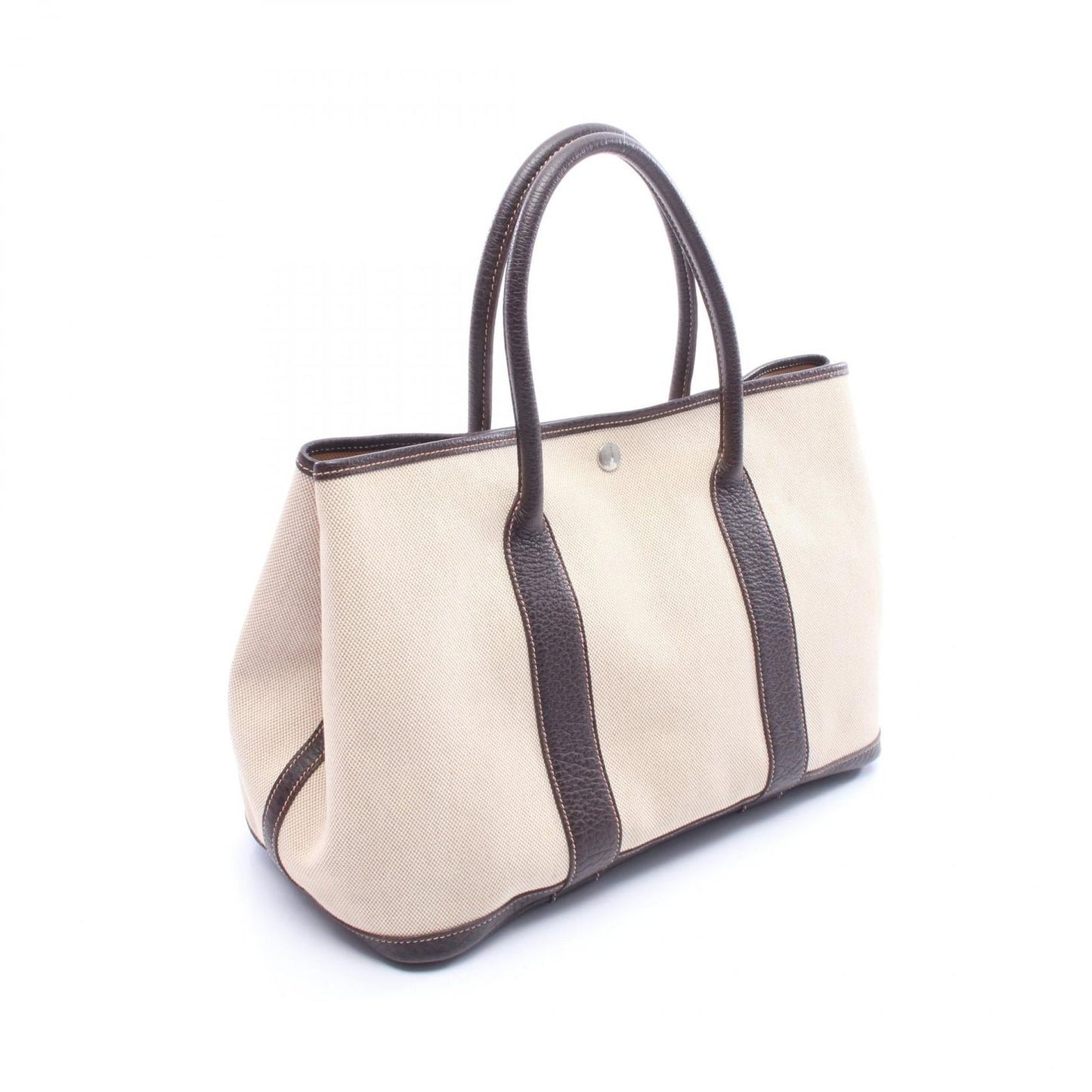 Hermes Tote Garden Party PM Ecru Brown Leather — view 2