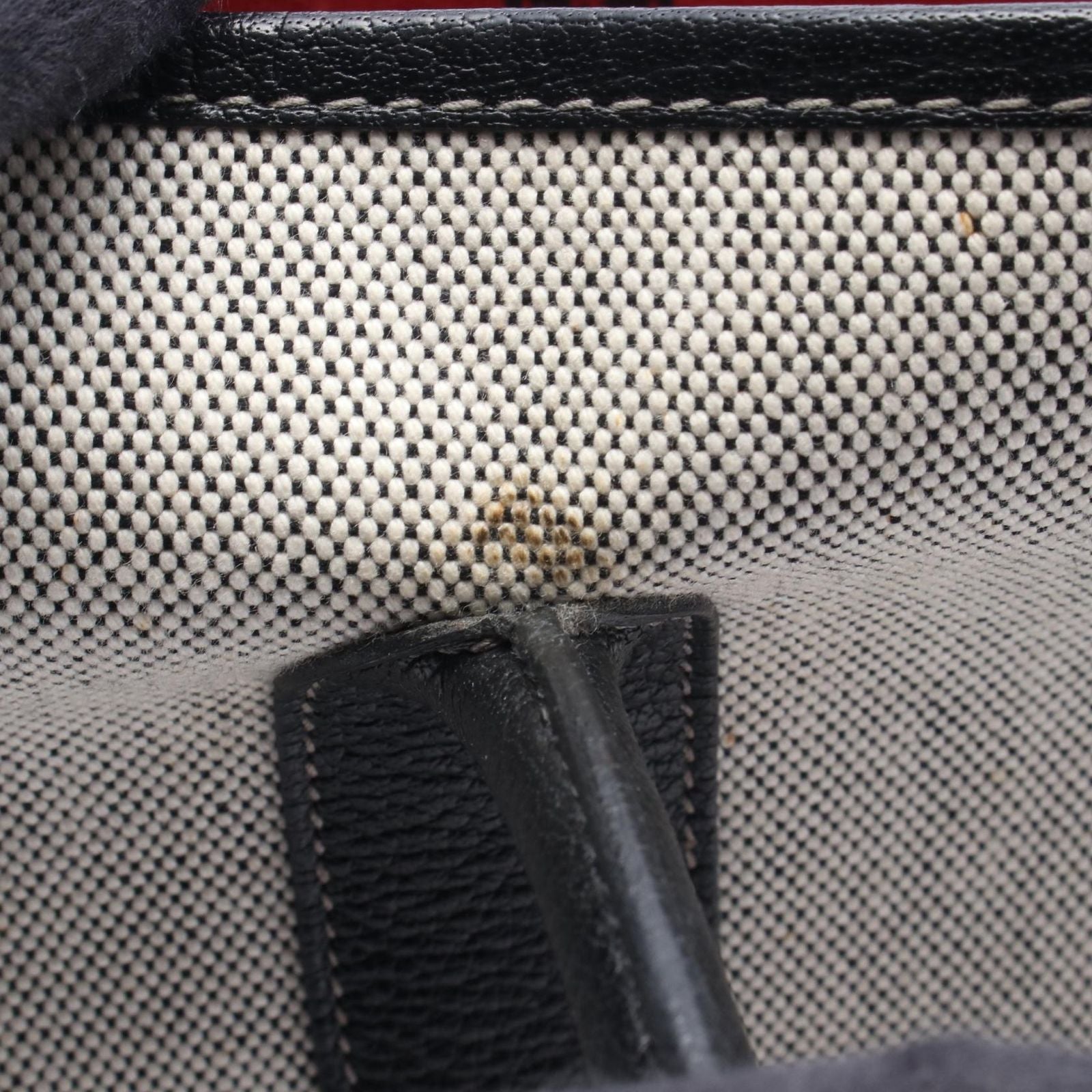 Hermes Tote Garden Party PM Bolduc Ribbon Ecru Black Leather — view 7