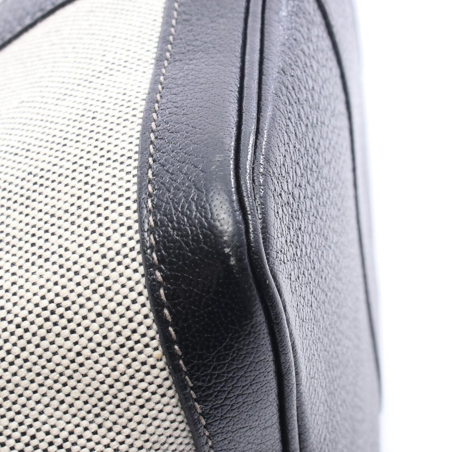 Hermes Tote Garden Party PM Bolduc Ribbon Ecru Black Leather — view 6