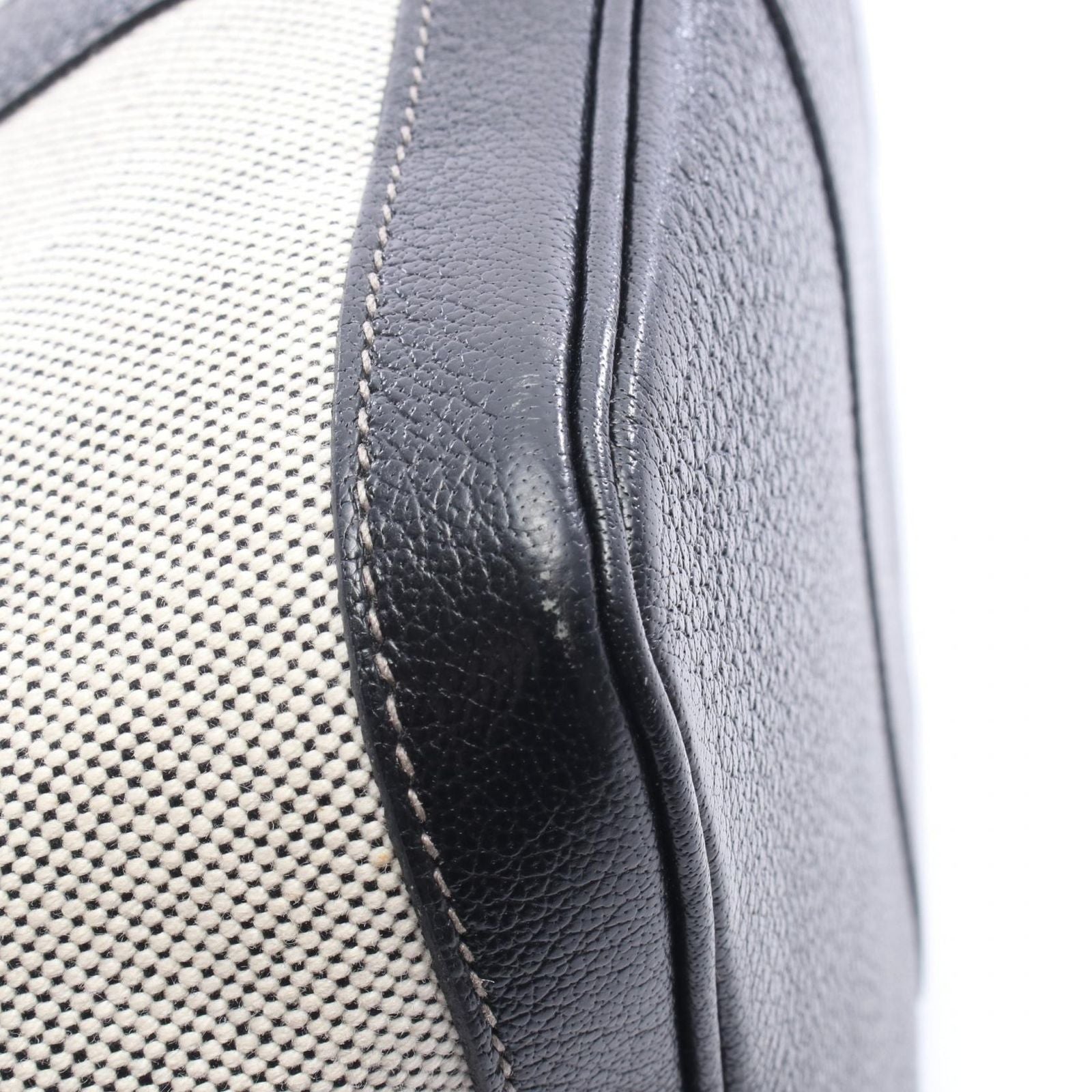 Hermes Tote Garden Party PM Bolduc Ribbon Ecru Black Leather — view 6