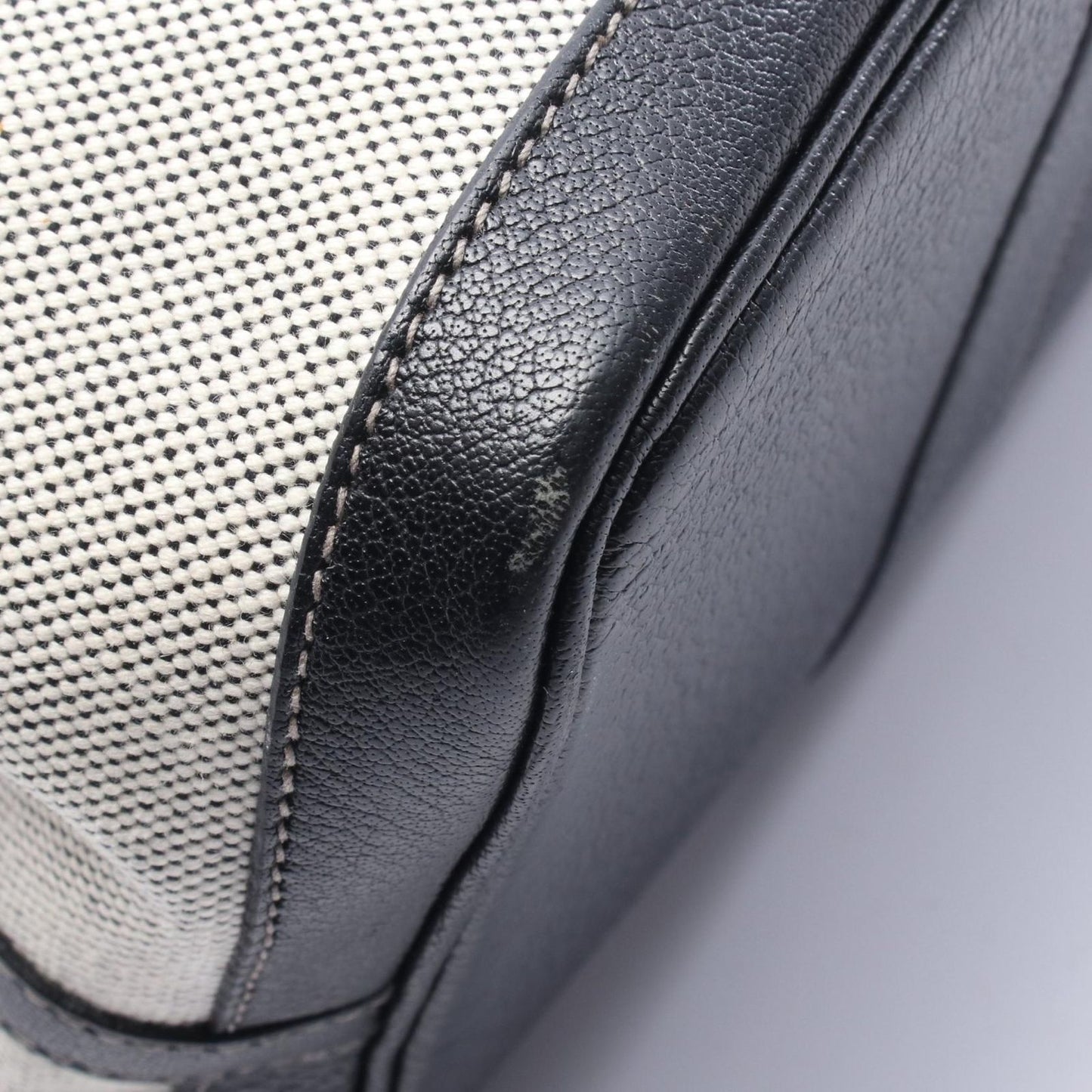 Hermes Tote Garden Party PM Bolduc Ribbon Ecru Black Leather — view 8