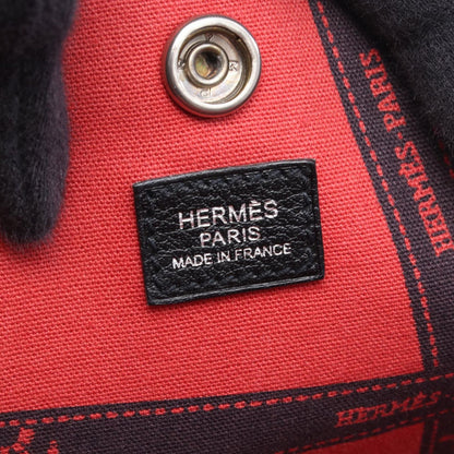 Hermes Tote Garden Party PM Bolduc Ribbon Ecru Black Leather — view 4