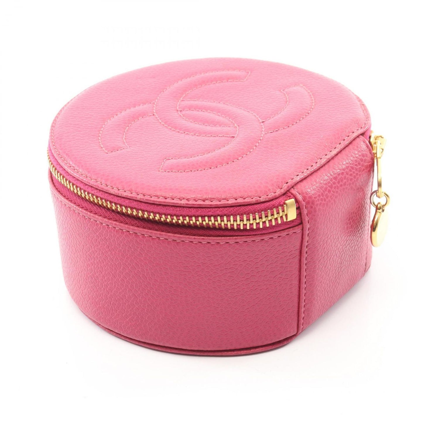 Chanel CC Logo Case Magenta Caviar Leather — view 2